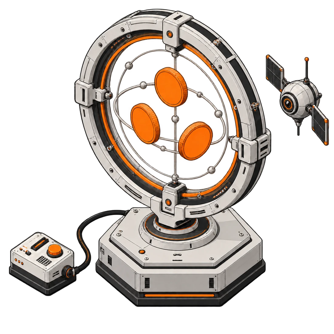 Orbital privacy engine with suspended assets and an activation console